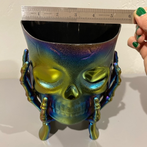 Halloween Holographic Skeleton Skull Treat, Candy Snack Bowl Plastic - Picture 11 of 12